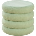 thumbnail image 5 of IVV Round Storage Ottoman, Modern Upholstered Footstool, Teddy Fleece Vanity Stool with Flip-Top Tray for Living Room & Bedroom (Green), 5 of 5