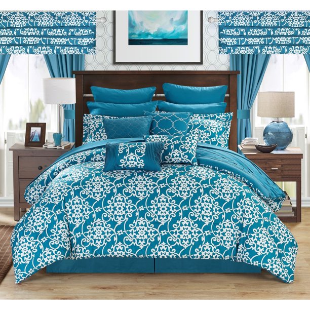 Josie Teal 24piece Bed in a Bag with Sheet Set