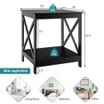 thumbnail image 2 of Gymax Set of 2 Accent End Table 2-Tier Sofa Side Table Nightstand w/ X-Shaped Frame Espresso, 2 of 9