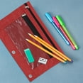 thumbnail image 4 of Unique Bargains Smooth Zipper Clear Mesh Double Layer Pencil Case for 3 Ring Binder Red, 4 of 7
