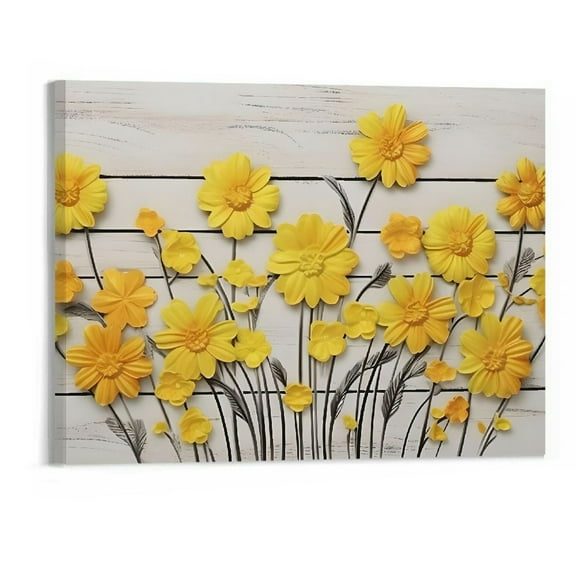 Shiartex Fall Decor Yellow Flower Canvas Wall Art Picture 20x16in for Living Room Bedroom 20x16in