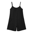 thumbnail image 5 of ShomPort Womens Overall Shorts with Pockets Summer Casual Sleeveless Loose Spaghetti Strap Jumpsuit Shorts Beach, 5 of 6