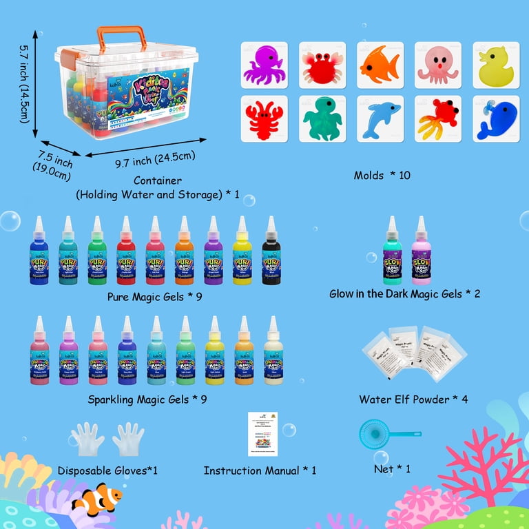Aqua Fairy Crafts Magic Water Elf Toy Kit With 24 Color Gels & Sea ...