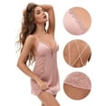 thumbnail image 3 of Unique Bargains Women's Cami Chemise with Built in Bra Plunge Full Slips S Light Pink, 3 of 6