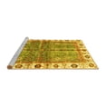thumbnail image 2 of Ahgly Company Machine Washable Indoor Round Oriental Yellow Traditional Area Rugs, 8' Round, 2 of 4