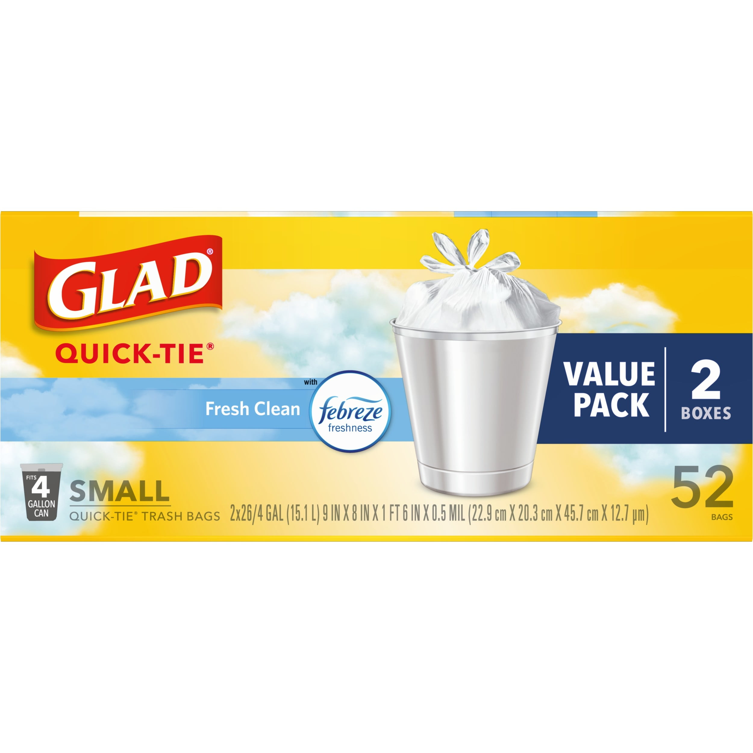 Reviews for Glad 8 Gal. Quick-Tie Fresh Clean Odor Shield Small