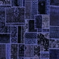 thumbnail image 1 of Ahgly Company Machine Washable Indoor Square Patchwork Blue Transitional Area Rugs, 3' Square, 1 of 4