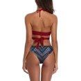 thumbnail image 2 of Sexy Halter para Mujer Bikini Push Up Parte Superior Inferior con Estampado Floral Traje de Baño de Dos Piezas Vino rojo CH Vino rojo CH Xishao ropa, 2 of 2