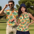 thumbnail image 2 of Aplkyhs Tropical Palm Tree Matching Golf Shirts for Couple Quarter Zip Couple Golf Matching Outfits Breathable Fabric Mens Hawaiian Shirt Keep Cool in Hot Weather Machine Washable, 2 of 6