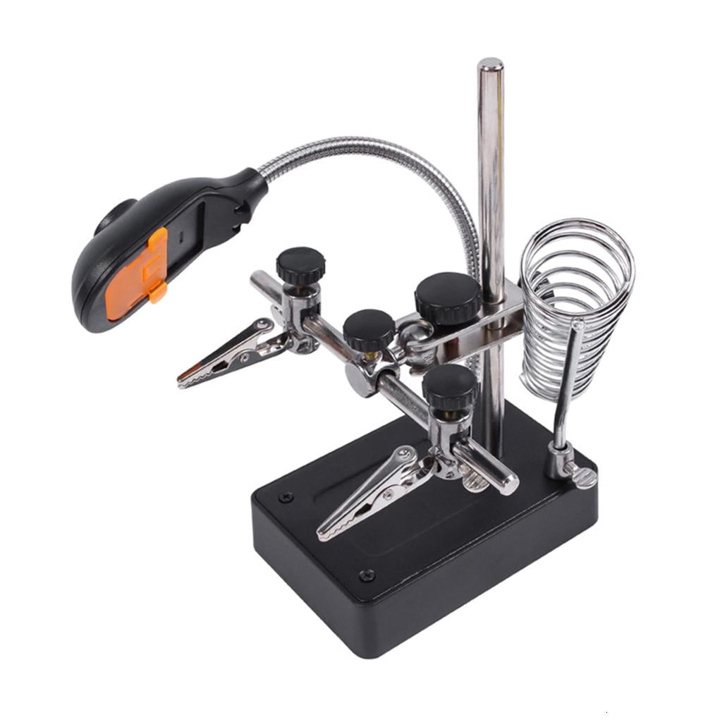 CEORPER Convenient USB Powered Helping Hands Magnifier Station Illuminated LED Alligators Clip Fit for Soldering Repair Modeling