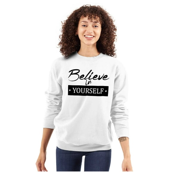 Believe in Yourself Motivational Women Plus Size Crewneck Sweatshirt Brisco Brands 2X