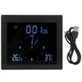 thumbnail image 1 of Alarma digital resistente al agua, reloj de visualización de temperatura y humedad, temporizador de mesa para interiores, multifuncional para decoración de oficina y hogar (negro TS-WP10-B), 1 of 14