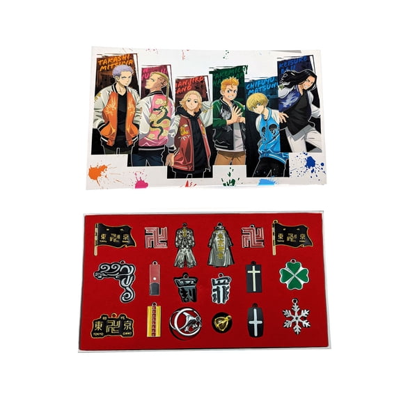 Uniform & Emblems - Tokyo Revengers Necklace & Keychain 7 pc. Pendant
