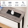 thumbnail image 6 of HOOBRO 63" Narrow Console Table with Charging Station,Greige, 6 of 10