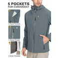 thumbnail image 2 of Little Donkey Andy Men's Rain Hiking Jackets Waterproof Windproof Breathable Shell Coats Travel Fishing Deep Grey XX-Large, 2 of 8