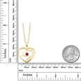 thumbnail image 3 of Gem Stone King 0.25 Ct Round Red Created Ruby 18K Yellow Gold Plated Silver Spinning MOM Pendant Necklace with Chain, 3 of 4
