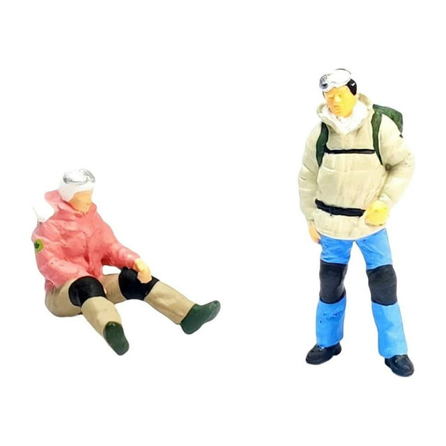 Milaget 2Pcs 1/87 Miniature Scene People Resin Miniature Model Figures Mounting Climbing
