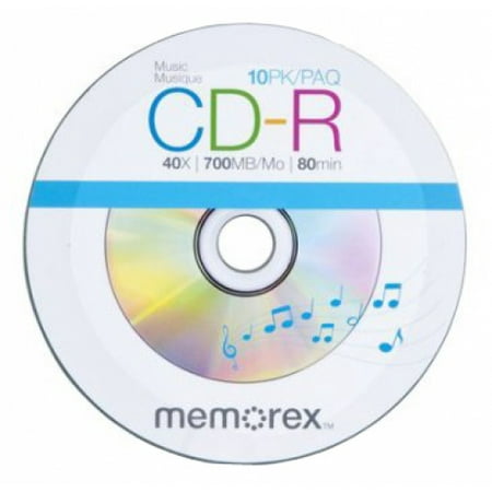 100 Memorex 40X Digital Audio Music CD-R 80min 700MB Spin Base (Logo on Top)