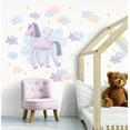 thumbnail image 2 of Purple Unicorn in Clouds - Fabric Wall Art Decals for Children's Rooms, 2 of 4
