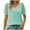 Mint Green, variant on HAiming Womens Summer Tops Trendy V Neck Puff Short Sleeve T Shirts 2025 Vintage Loose Casual Solid Comfort Blouses