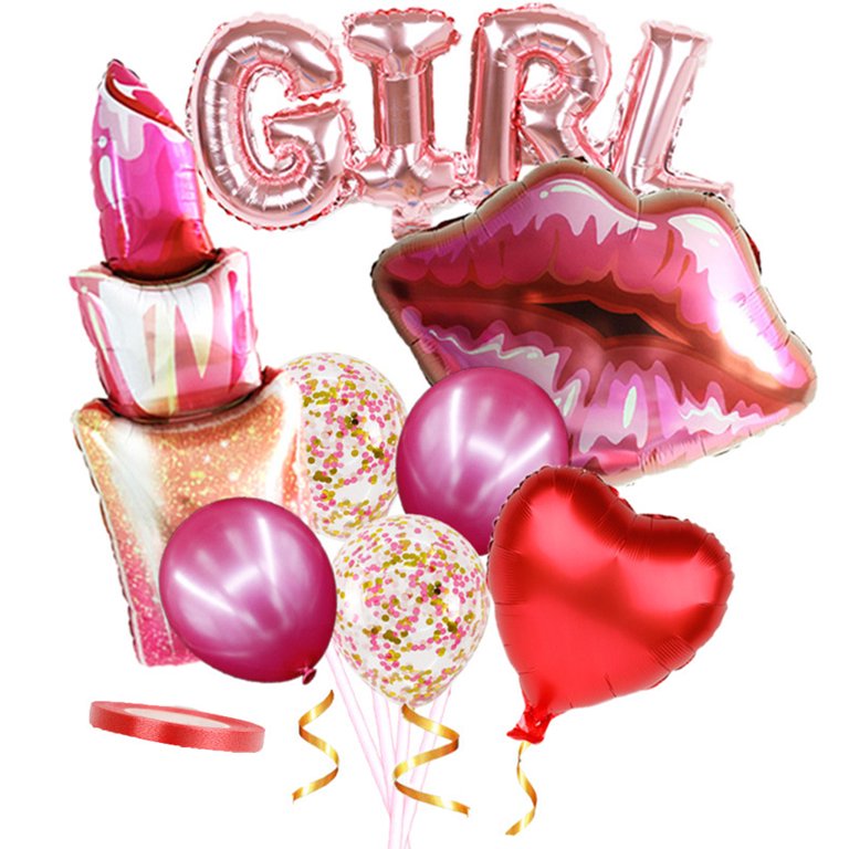 Ballons en aluminium rouge à lèvres angiLipstick pour décoration, thème  maquillage, fête des filles, spa de la journée de Léon, anniversaire,  mariage, patients, 2 pièces, 4 pièces