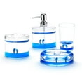 thumbnail image 2 of Locco Decor 4 Piece Acrylic Liquid 3D Floating Motion Bathroom Vanity Accessory Set Dolphin, 2 of 5