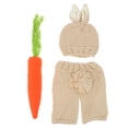 thumbnail image 1 of KAKOWELY juego de accesorios de disfraz de punto de lana, gorro de bebé de punto, decoración de zanahoria de Pascua, accesorio para fotos, 1 of 5