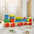 thumbnail image 2 of Melissa & Doug Stacking Train - Jouet classique en bois pour tout-petits (18 mcx), 2 of 6