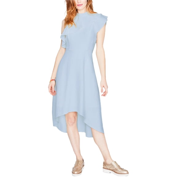 Rachel Roy Womens Chich Ruffled Midi Dress, Blue, 14