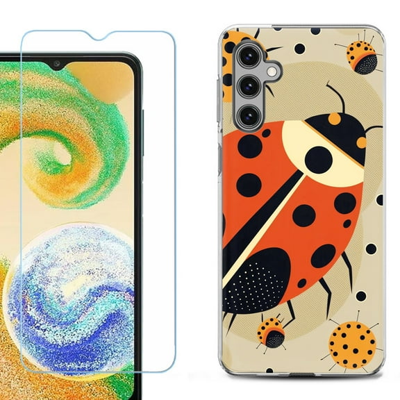 OneToughShield ® Compatible with Samsung Galaxy A15 5G, Shockproof Phone Case, with Tempered Glass Screen Protector - Lady Bettle