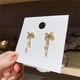 thumbnail image 5 of Pendientes de plata con lazo y aguja para mujer, pendientes de perlas para mujer con pendientes 925, 5 of 8