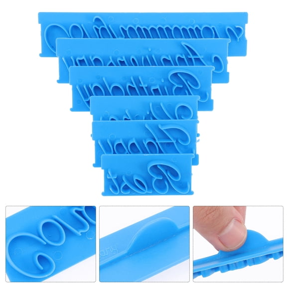 Luxshiny 1 Set Fondant Stamps Embosser Blue Plastic Icing Stamps for Desserts