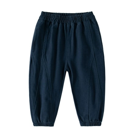 

NIUREDLTD Toddler Children Boys Pull On Soild Sports Jogger Workout Cargo Casual Joggers Pockets Trousers Pants Size 90