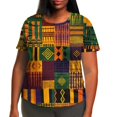 thumbnail image 2 of Tnhcen T-Shirts d'Été Décontractés à Manches Courtes Col Rond Imprimé Mois de l'Histoire des Noirs Juneteenth pour Femmes / Mélange Polyester Spandex, 2 of 6