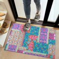 thumbnail image 2 of Bohemian Floral Patchwork Non-Slip Entryway Door Mat,Boho Indoor Decor Durable Low Plush Door Mat,Washable Welcome Rug for Patio Hallway Home Decor 20x32 Inches, 2 of 4