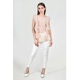thumbnail image 4 of Blusa de chifon con olanes Roman Fashion /Juvenil, 2669 (Palo de rosa) rosa G, 4 of 5