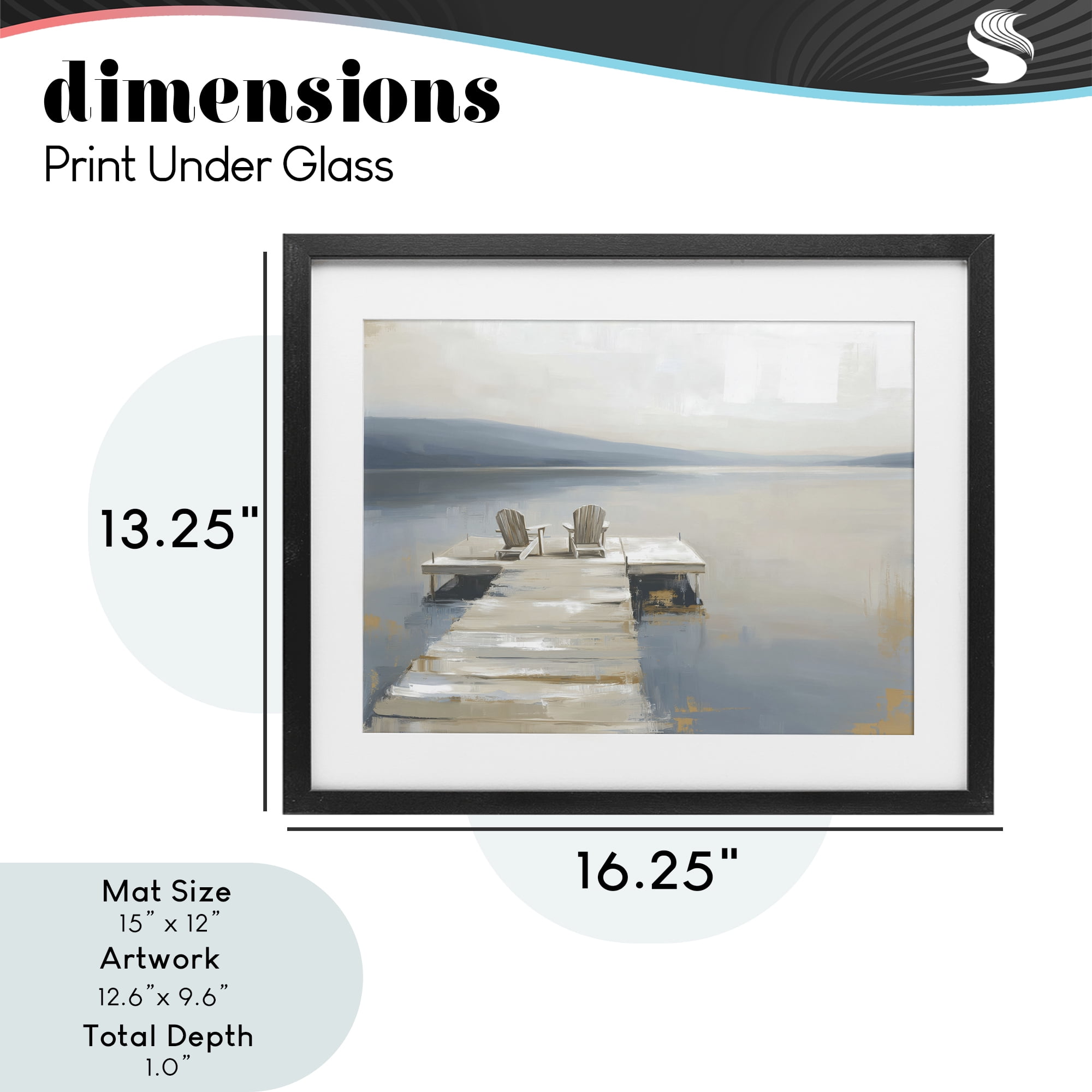 Stupell Industries Adirondack Chairs on Pier Black Framed Print Under Glass, design by Kim Curinga