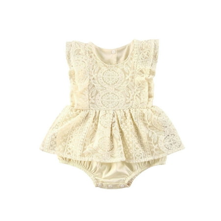 

Kuriozud Baby Girl Sleeveless Lace Romper
