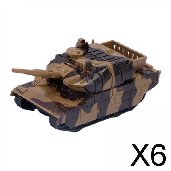 6x Juguete Modelo de Tanque Extraíble, Juguetes Educativos con Movimiento Extraíble, Regalos de Fiesta, Modelo de Tanque Fundido a Presión para Niños 6 piezas