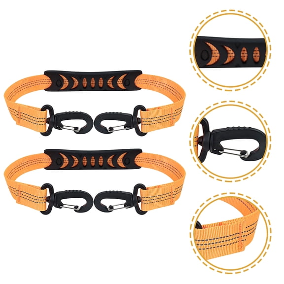 LOLIPPYY 2Pcs Ski Boots Carrier Orange Nylon Strap Universal Design for Skating and Snow Boots