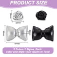 thumbnail image 2 of 4 Pairs Leather Shoe Buckles Bowknot Rose Flower Shoe Clips Charms Detachable Shoe Buckles Decorations for Shoe Bag Package Accessories DIY Crafts, 2 of 7