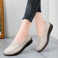 thumbnail image 7 of Huesdet Loafers for Women Slip On Shoes Adjustable Casual Comfort Walking Flats Loafers Womens Fashion Round Toe Driving Moccasins Boat Shoes(Beige,8), 7 of 7