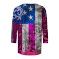 thumbnail image 5 of GERsome Womens 4th of July 3/4 Sleeve Tops Casual Loose Fit Crewneck T Shirts American Flag Patriotic Tee Shirts S-3XL, 5 of 5
