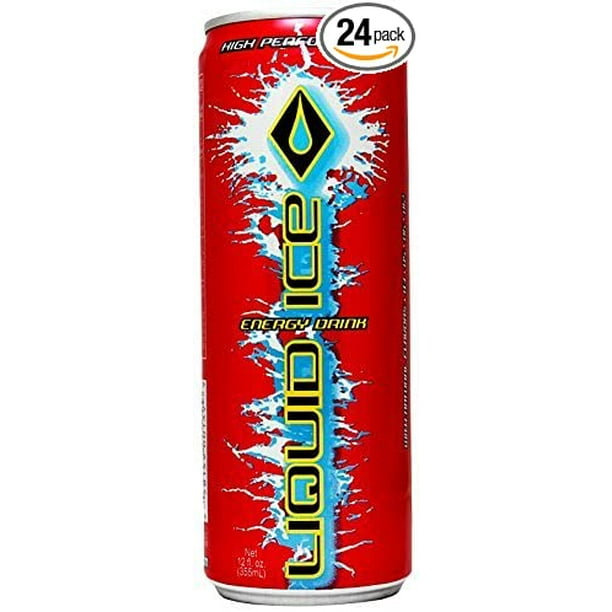 Liquid Ice Energy Drink, Red, CherryLicious, 12 Fl Oz (Pack of 24