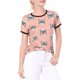 thumbnail image 2 of INSPIRE CHIC Camiseta de Manga Corta con Contraste de Gatos de Dibujos Animados para Mujeres, Estampado de Mascotas, T-Shirt Ringer, Tallas M Rosa, 2 of 6