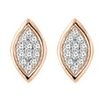 thumbnail image 2 of Dazzlingrock Collection Round White Diamond Marquise Shape Screwback Stud Earrings for Women (0.10 ctw, Color I-J, Clarity I1-I2) in 18K Rose Gold, 2 of 6