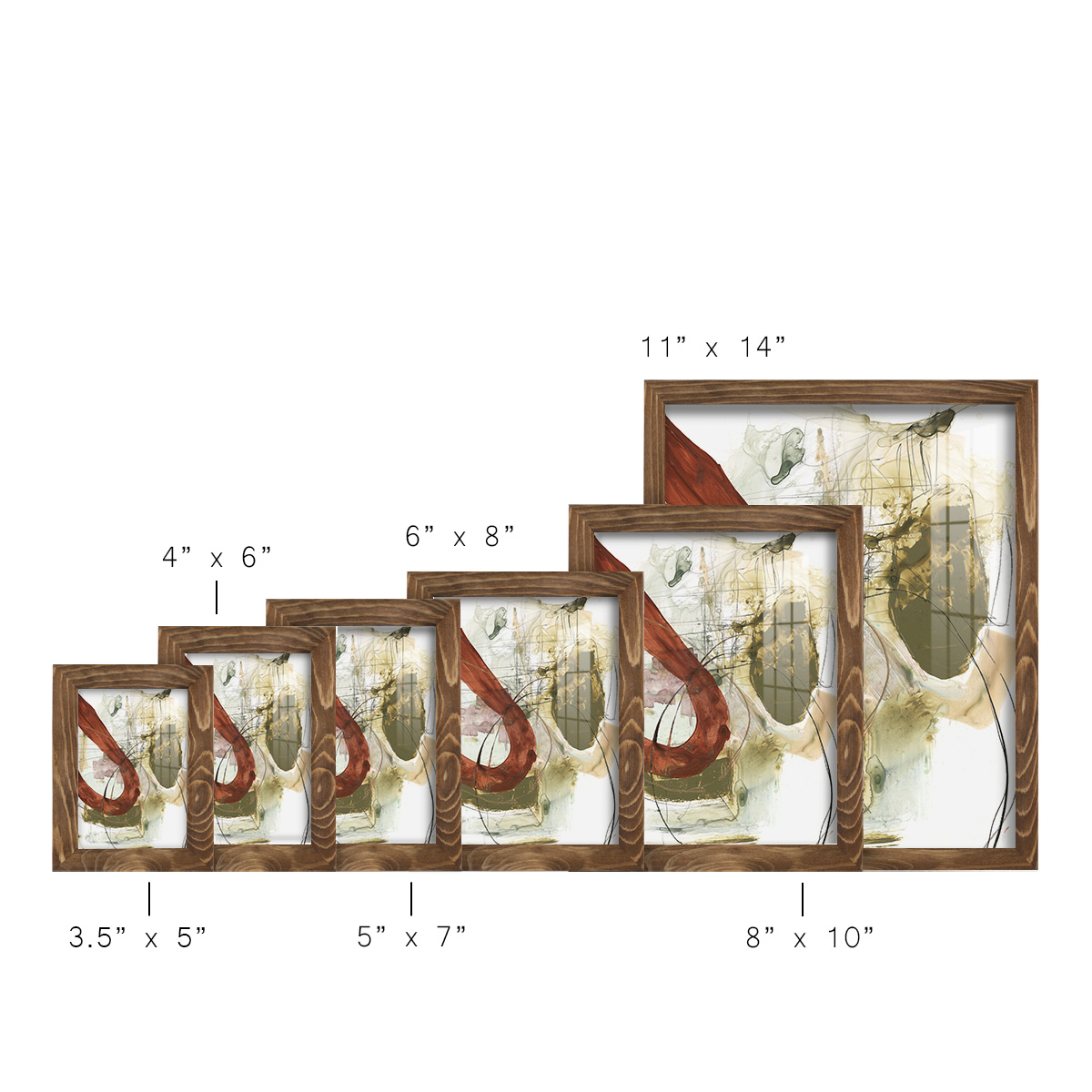 Rusted Loops I - Framed Print w/glass - Walnut