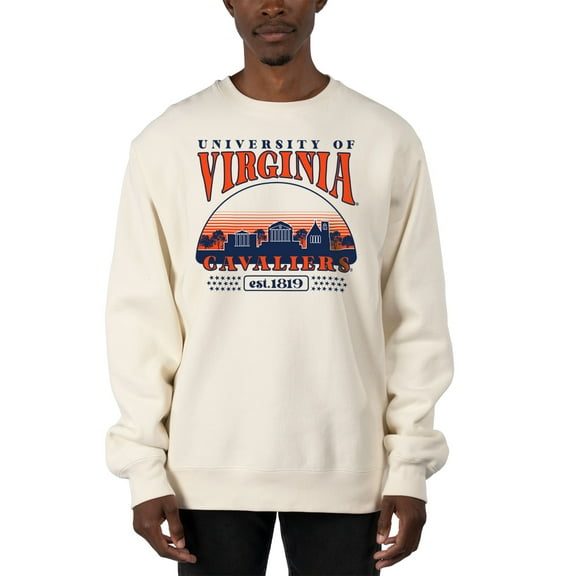 Men's Uscape Apparel Cream Virginia Cavaliers Premium Heavyweight Pullover Sweatshirt