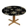 thumbnail image 3 of HAOXIT Winter Snowflakes with Elastic Edge, Round Table Cloth Christmas for Kitchen Dining Party 42-46, 3 of 8