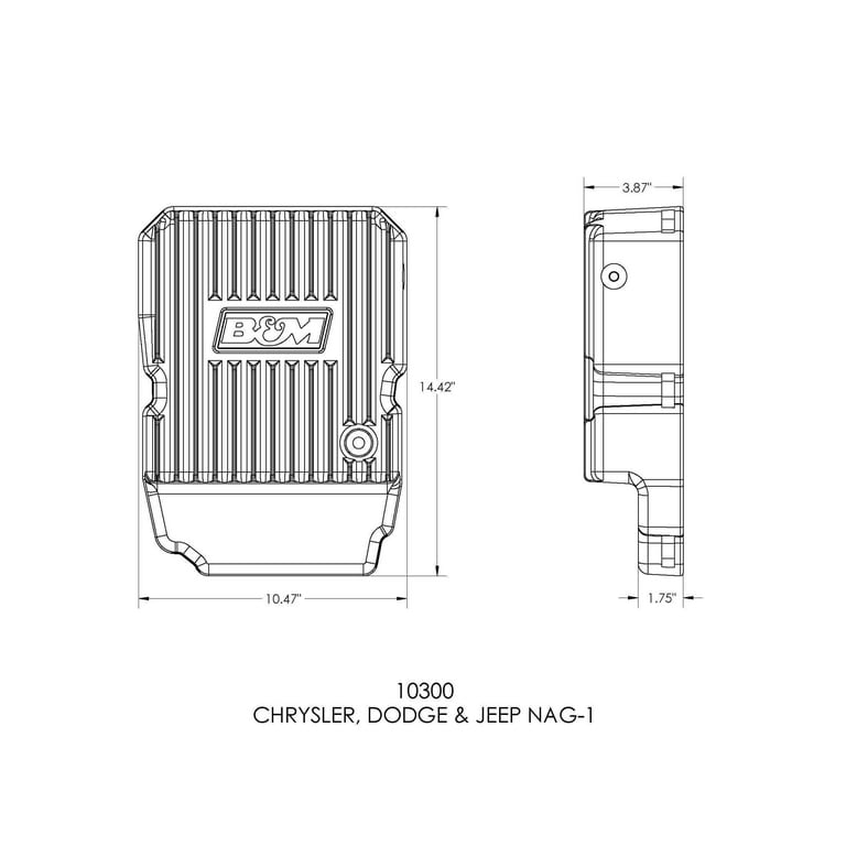 B&M Deep Aluminum Transmission Pan Chrysler NAG-1 B&M Deep Aluminum Transmission Pan Chrysler NAG-1